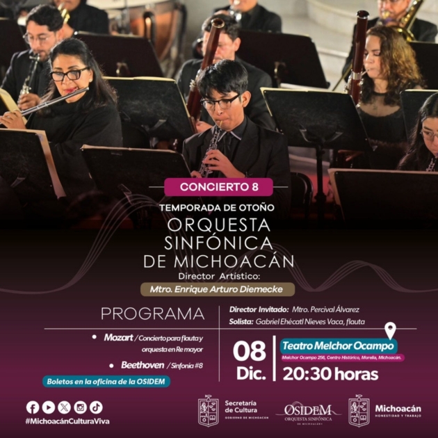 La OSIDEM espectacular con Obras de Mozart y Beethoven en su próximo Concierto